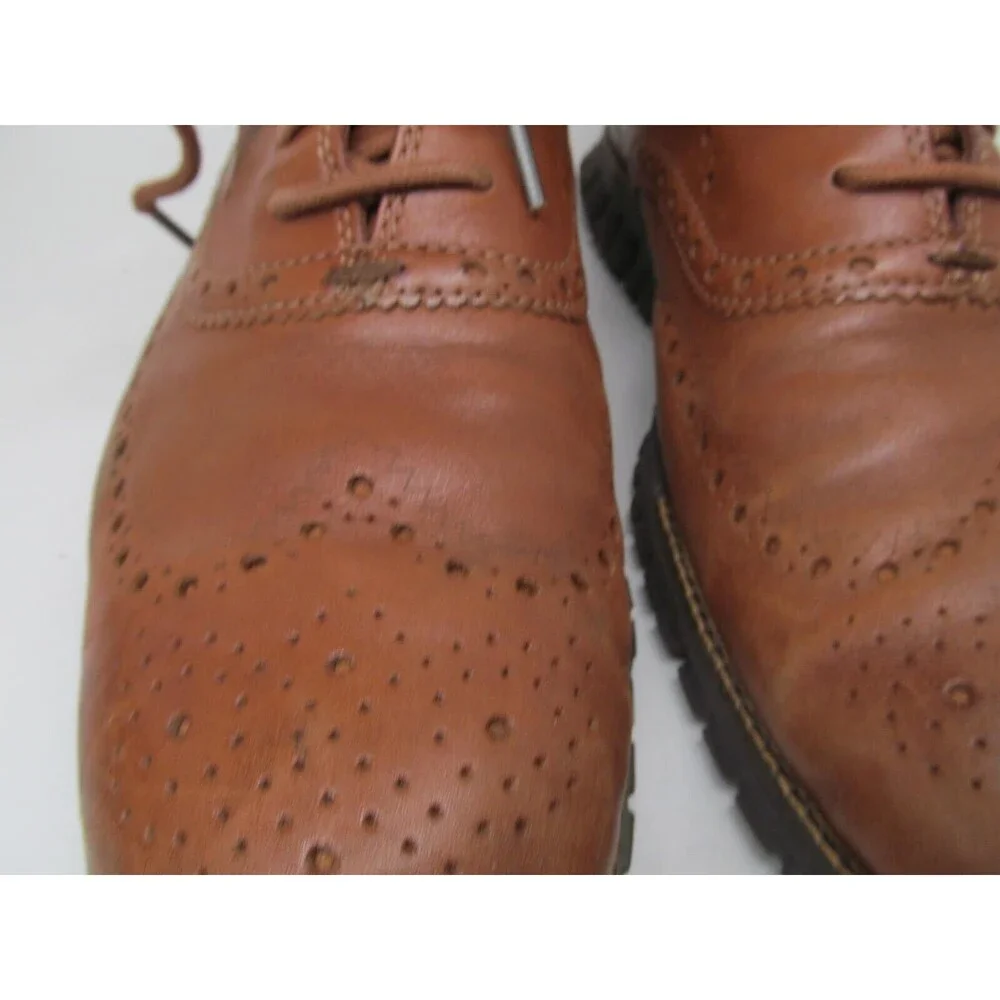 Cole Haan ZeroGrand  Mens Brown Leather Wingtip Oxfords Size US 12 M